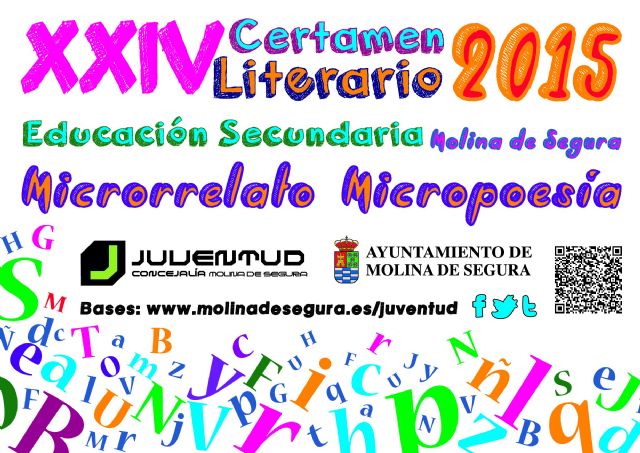 La Concejalía de Juventud de Molina de Segura convoca el XXIV Certamen Literario de Educación Secundaria 2015, en las modalidades de Microrrelatos y Micropoemas