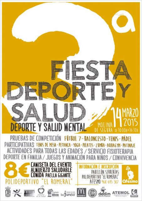 Molina de Segura celebra la III Fiesta Deporte y Salud el sábado 14 de marzo