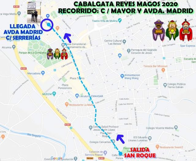 La Cabalgata de Reyes partirá el próximo 5 de enero desde San Roque, para seguir por Calle Mayor y Avenida de Madrid, hasta el cruce con Calle Serrerías