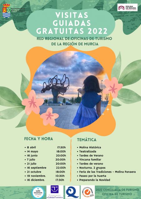 La Concejalía de Turismo de Molina de Segura organiza nueve visitas guiadas y gratuitas desde abril a diciembre de 2022