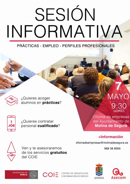 El Ayuntamiento de Molina de Segura organiza una sesión informativa conjunta entre el COIE y el SEF para asesoramiento a empresas