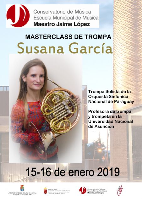 El Conservatorio Profesional de Música Maestro Jaime López de Molina de Segura organiza una master class de trompa los días 15 y 16 de enero