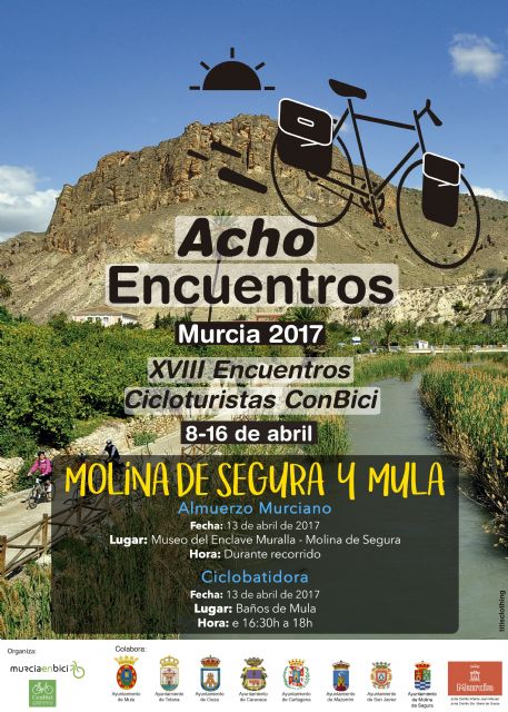 Molina de Segura colabora con los XVIII Encuentros Cicloturistas ConBici, los Achoencuentros, que llegan a la ciudad el Jueves Santo