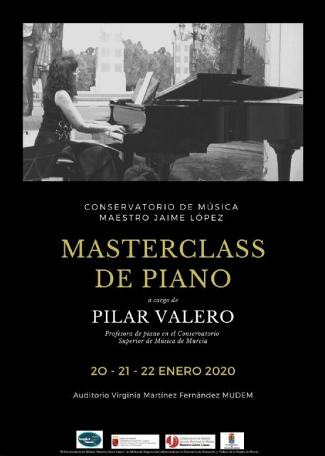 El Conservatorio Profesional de Música Maestro Jaime López de Molina de Segura organiza una master class de piano los días 20, 21 y 22 de enero
