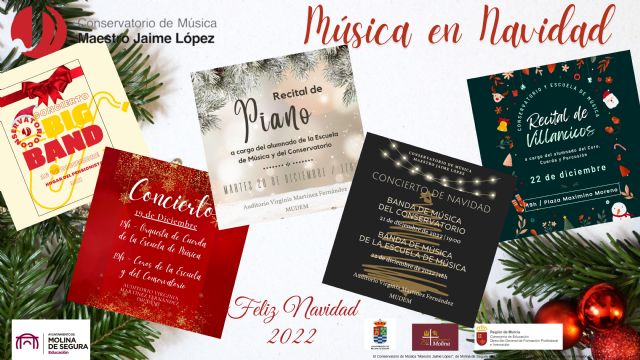 El Conservatorio y la Escuela Municipal de Música Maestro Jaime López de Molina de Segura ofrecen un atractivo programa de actividades musicales con motivo de la Navidad 2022