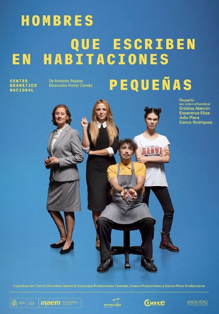 El Teatro Villa de Molina acoge la representación de la comedia HOMBRES QUE ESCRIBEN EN HABITACIONES PEQUEÑAS el jueves 18 de marzo