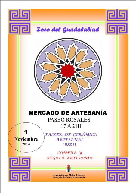 El mercadillo Zoco del Guadalabiad de Molina de Segura ofrece un taller de cerámica artesanal el sábado 1 de noviembre