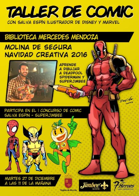 La Biblioteca Mercedes Mendoza de Molina de Segura organiza un taller de cómic, a cargo de Salva Espín, el martes 27 de diciembre
