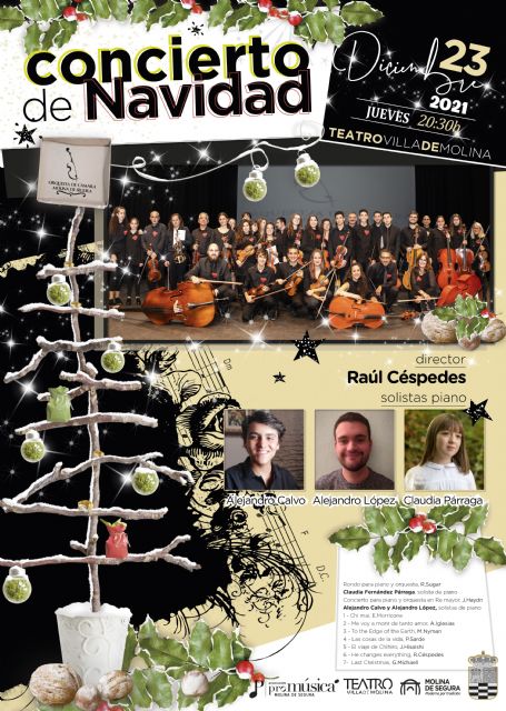 La Orquesta de Cámara de Molina de Segura ofrece un concierto de Navidad el jueves 23 de diciembre en el Teatro Villa de Molina