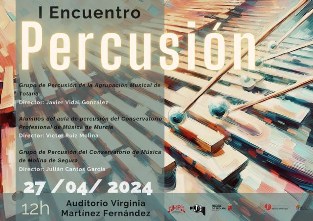El Conservatorio de Música Maestro Jaime López de Molina de Segura organiza el I Encuentro de Percusión el sábado 27 de abril