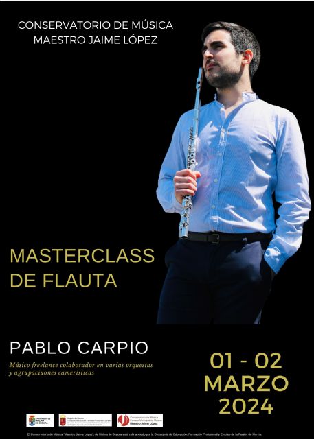 El Conservatorio de Música Maestro Jaime López de Molina de Segura organiza una master class de flauta travesera los días 1 y 2 de marzo