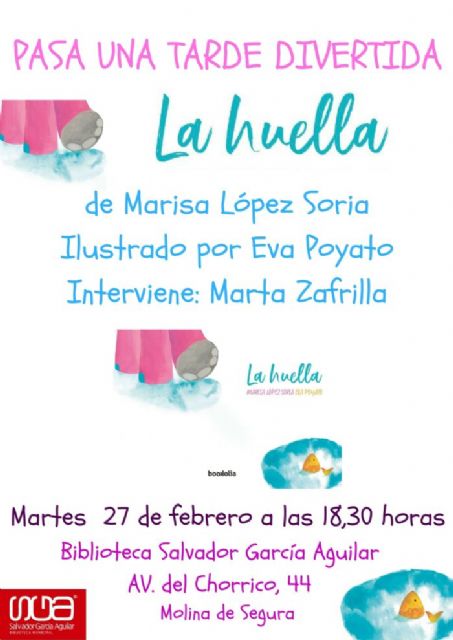La escritora de literatura infantil Marisa López Soria presenta su libro 'La huella' el martes 27 de febrero en Molina de Segura