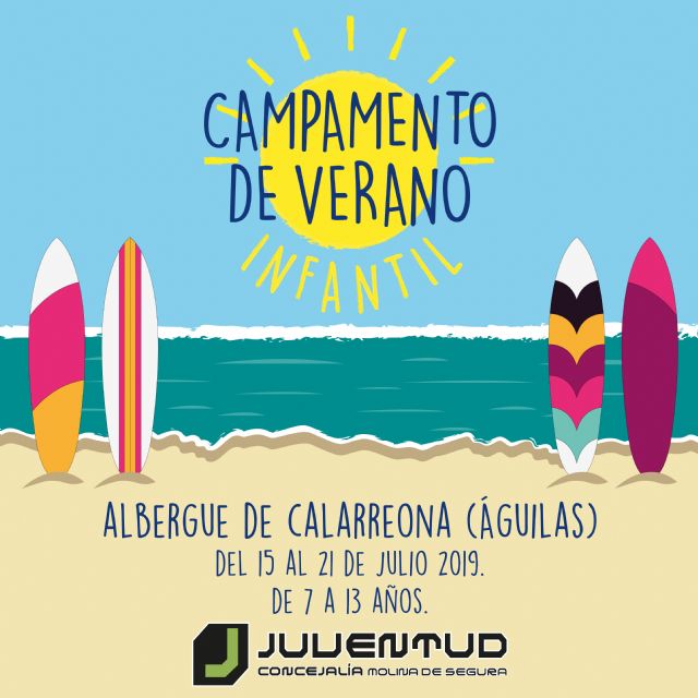 Los campamentos de Verano 2019 de la Concejalía de Juventud de Molina de Segura ofrecen 90 plazas para niños y jóvenes de 7 a 18 años