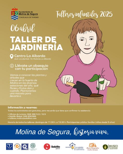 La Concejalía de Turismo organiza un taller de jardinería en el Centro La Albarda el domingo 6 de abril
