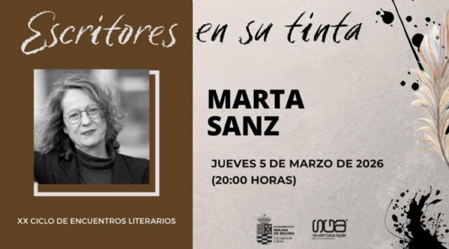 Marta Sanz participa en el Ciclo Escritores en su tinta 2026 de Molina de Segura el jueves 5 de marzo