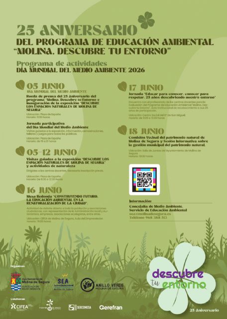 El Ayuntamiento de Molina de Segura conmemora el 25 aniversario del Programa de Educación Ambiental para centros docentes Molina, Descubre tu Entorno