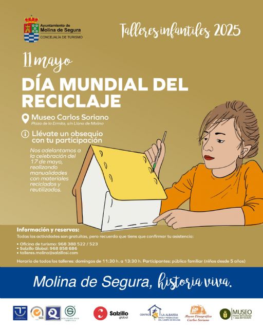 La Concejalía de Turismo conmemora el Día Mundial del Reciclaje en el Museo Etnográfico Carlos Soriano de la pedanía El Llano el domingo 11 de mayo
