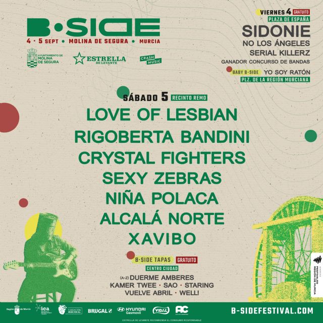 B-Side 2026 completa el cartel de su vigesimoprimera edición con Sidonie, No los Ángeles, Serial Killerz y Xavibo