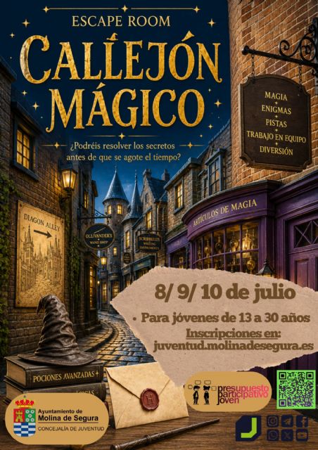 La Concejalía de Juventud amplía su oferta de actividades en julio con el escape room Callejón Mágico