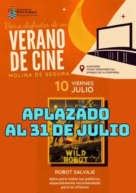 El programa Un Verano de Cine 2026 aplaza la proyección del viernes 10 de julio al día 31 de julio