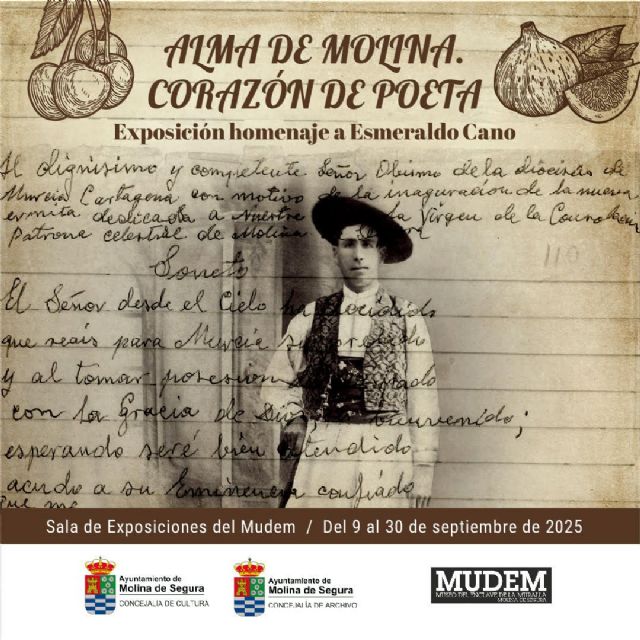 La Sala de Exposiciones del MUDEM acoge la exposición ALMA DE MOLINA, CORAZÓN DE POETA, homenaje a Esmeraldo Cano, del 9 al 30 de septiembre