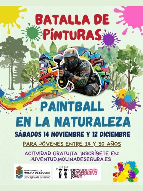La Concejalía de Juventud de Molina de Segura organiza la actividad gratuita Paintball en la naturaleza los días 14 de noviembre y 12 de diciembre