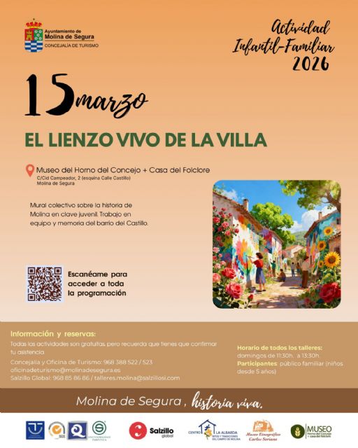 La Concejalía de Turismo organiza la actividad EL LIENZO VIVO DE LA VILLA en el Museo Horno del Concejo y Casa del Folclore el domingo 15 de marzo