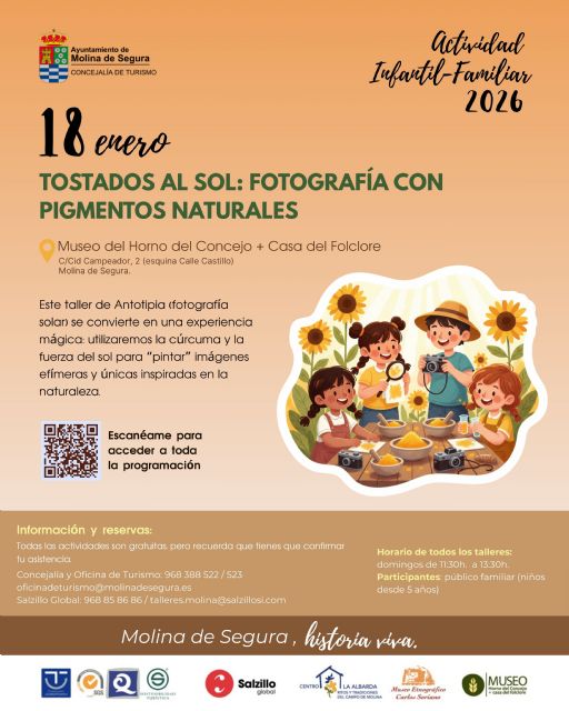 La Concejalía de Turismo organiza la actividad TOSTADOS AL SOL: FOTOGRAFÍA CON PIGMENTOS NATURALES en el Horno del Concejo y Casa del Folclore el domingo 18 de enero