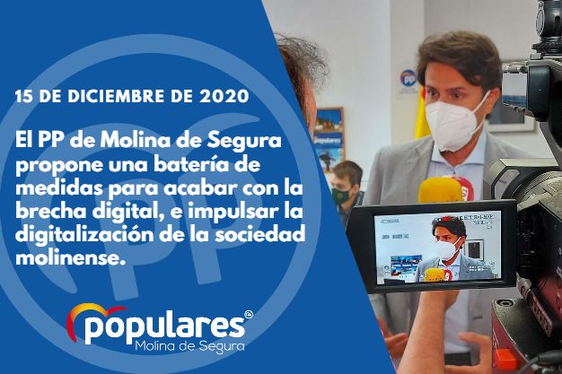 El PP de Molina de Segura propone una batería de medidas para acabar con la brecha digital, e impulsar la digitalización de la sociedad molinense