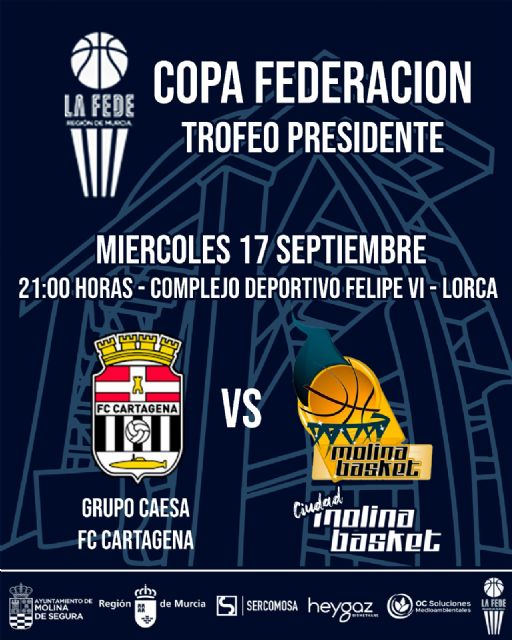 El Ciudad Molina Basket defiende el título de Copa Federación ante Caesa Seguros FC Cartagena