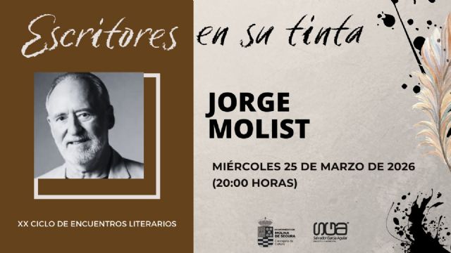 Molina de Segura recibe al escritor Jorge Molist en el ciclo 'Escritores en su tinta'
