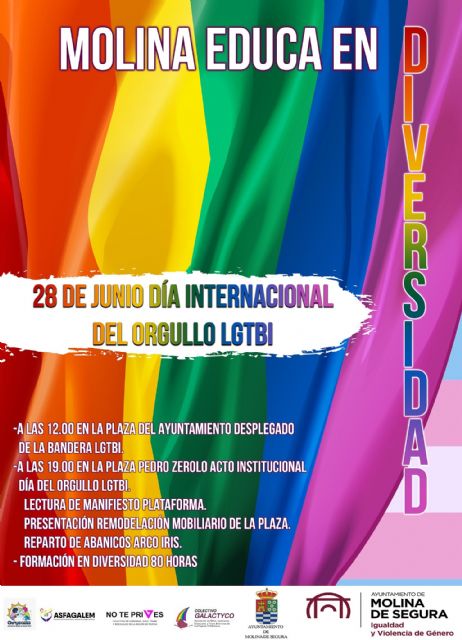 Molina Educa en Diversidad, lema del Orgullo LGTBI 2021 en Molina de Segura
