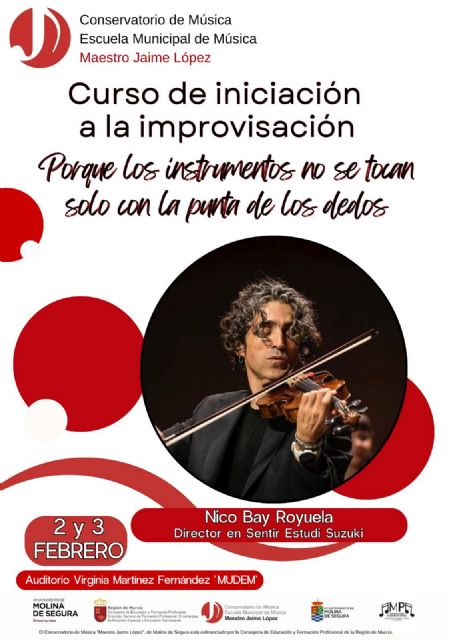 El Conservatorio de Música Maestro Jaime López de Molina de Segura organiza un curso de iniciación a la improvisación, impartido por Nico Bay, los días 2 y 3 de febrero
