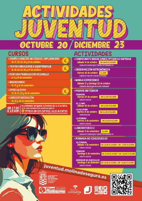 La Concejalía de Juventud de Molina de Segura lanza un nuevo programa de actividades juveniles para los meses de octubre a diciembre de 2023