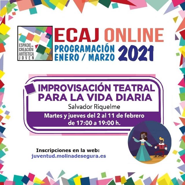 La Concejalía de Juventud de Molina de Segura inicia el martes 2 de febrero la formación Workshop: Improvisación teatral para la vida diaria