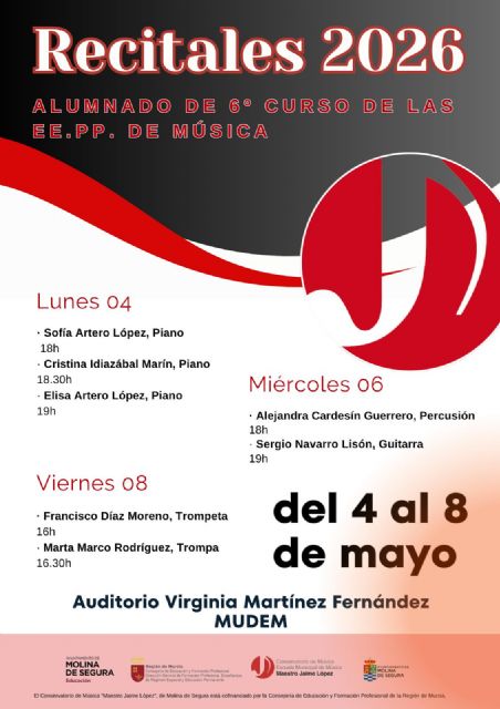 El Conservatorio 'Maestro Jaime López' celebra los recitales finales de su alumnado de 6&deg; de Ense&ntilde;anzas Profesionales