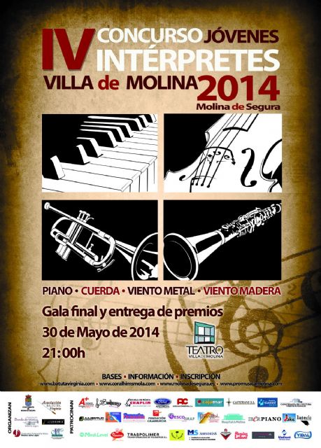 El Ayuntamiento de Molina de Segura y la Asociación Batuta Virginia convocan el IV Concurso de Jóvenes Intérpretes Villa de Molina 2014