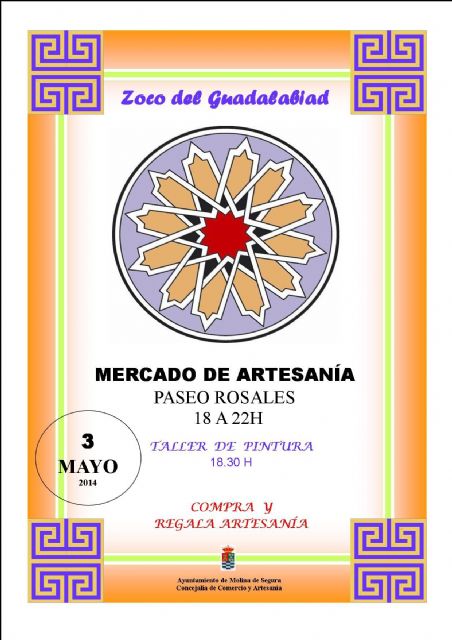 El mercadillo Zoco del Guadalabiad de Molina de Segura ofrece un taller de pintura el sábado 3 de mayo