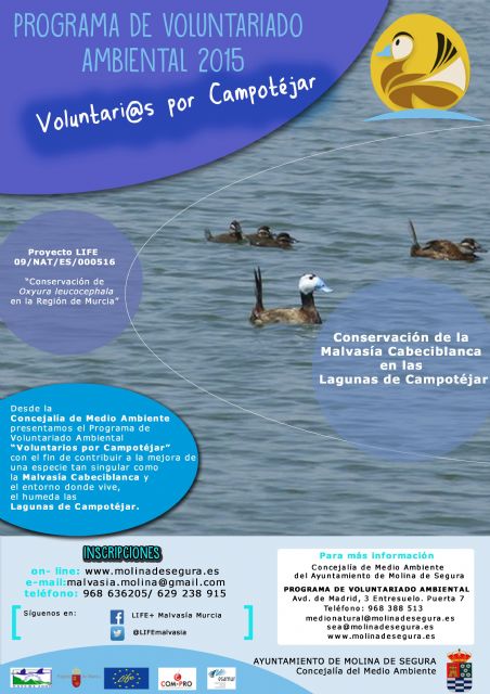 El Ayuntamiento de Molina de Segura pone en marcha el Programa de Voluntariado Ambiental Voluntari@s por Campotéjar