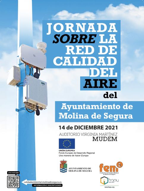 El Ayuntamiento de Molina de Segura presenta su Red de Calidad del Aire en una jornada técnica que tendrá lugar el martes 14 de diciembre en el Auditorio Virginia Martínez Fernández, en el MUDEM