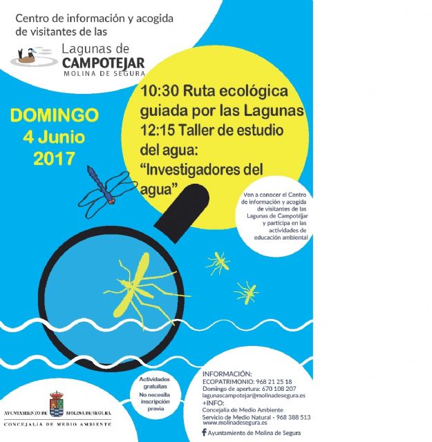 El Ayuntamiento de Molina de Segura celebra el Día Mundial del Medio Ambiente en Las Lagunas de Campotéjar el domingo 4 de junio