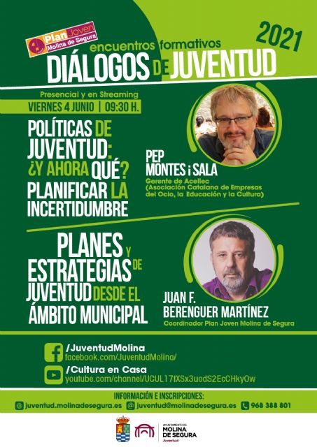 Pep Montes i Sala ofrece una ponencia el viernes 4 de junio en los Encuentros Formativos DIÁLOGOS DE JUVENTUD de Molina de Segura
