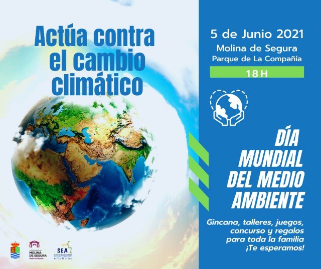 Molina de Segura celebra el Día Mundial del Medio Ambiente el sábado 5 de junio con actividades en el Parque de la Compañía, bajo el lema Actúa contra el cambio climático