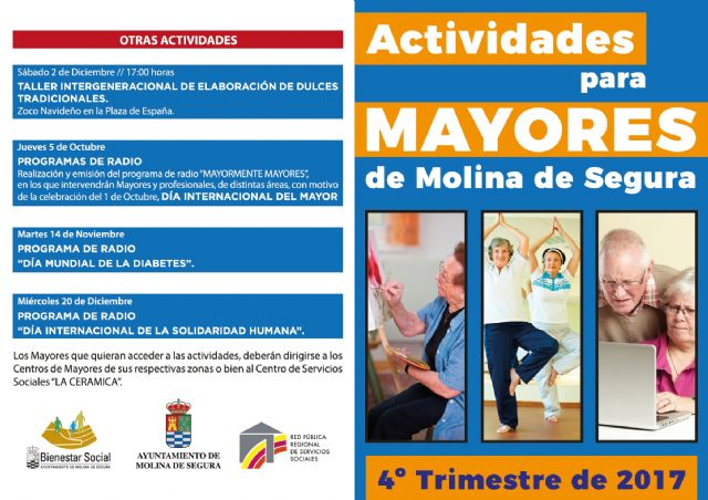 Nota de prensa sobre II Programa ´Mayormente Mayores´ y actividades último trimestre Concejalía Bienestar Social de Molina de Segura