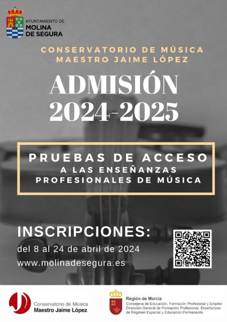 El Conservatorio de Música Maestro Jaime López de Molina de Segura abre el plazo de solicitud para la realización de las pruebas de acceso a enseñanzas profesionales para el curso 2024-2025