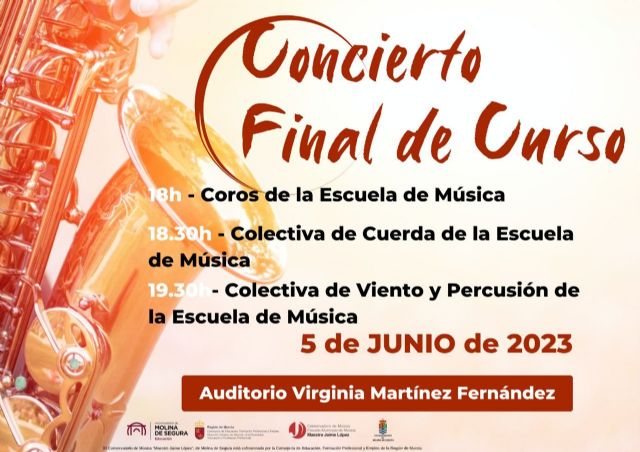 La Escuela Municipal de Música Maestro Jaime López de Molina de Segura ofrece las actividades de fin de curso el lunes 5 y martes 6 de junio, tras ser suspendidas la semana pasada por fuertes lluvias