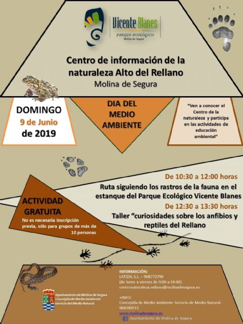 El Centro de Información de la Naturaleza Alto del Rellano - Parque Ecológico Vicente Blanes de Molina de Segura dará a conocer los anfibios y reptiles del parque el domingo 9 de junio