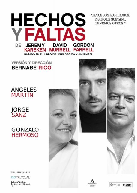 Ángeles Martín, Jorge Sanz y Gonzalo Hermoso protagonizan HECHOS Y FALTAS el viernes 9 de febrero en el Teatro Villa de Molina