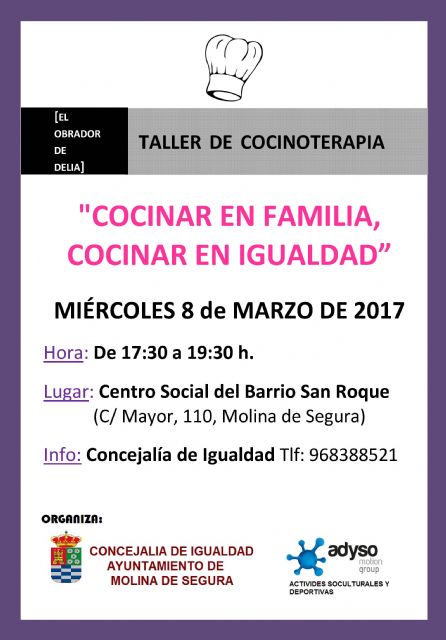 La Concejalía de Igualdad de Molina de Segura organiza la primera edición de Tu Barrio en Igualdad el miércoles 8 de marzo