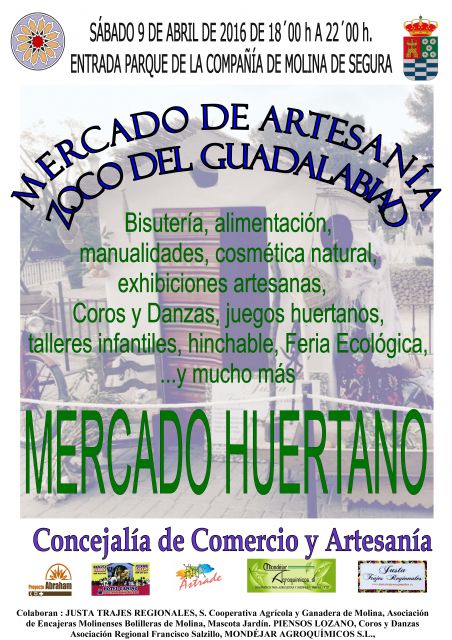 El Mercado de Artesanía Zoco del Guadalabiad de Molina de Segura se vuelve huertano el sábado 9 de abril